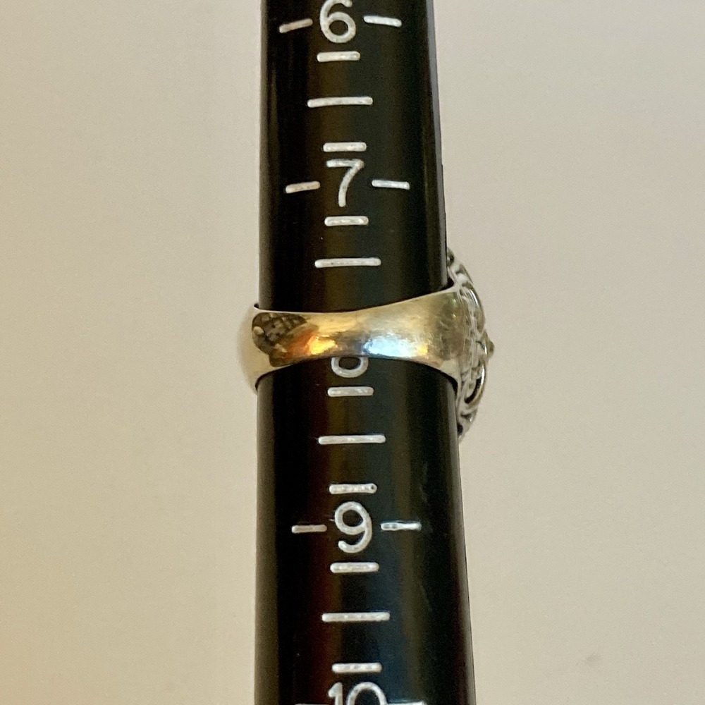Sarda Sterling Silver 925 Aquamarine & Topaz Ring Size 8 Ornate Large Statement - Picture 4 of 5